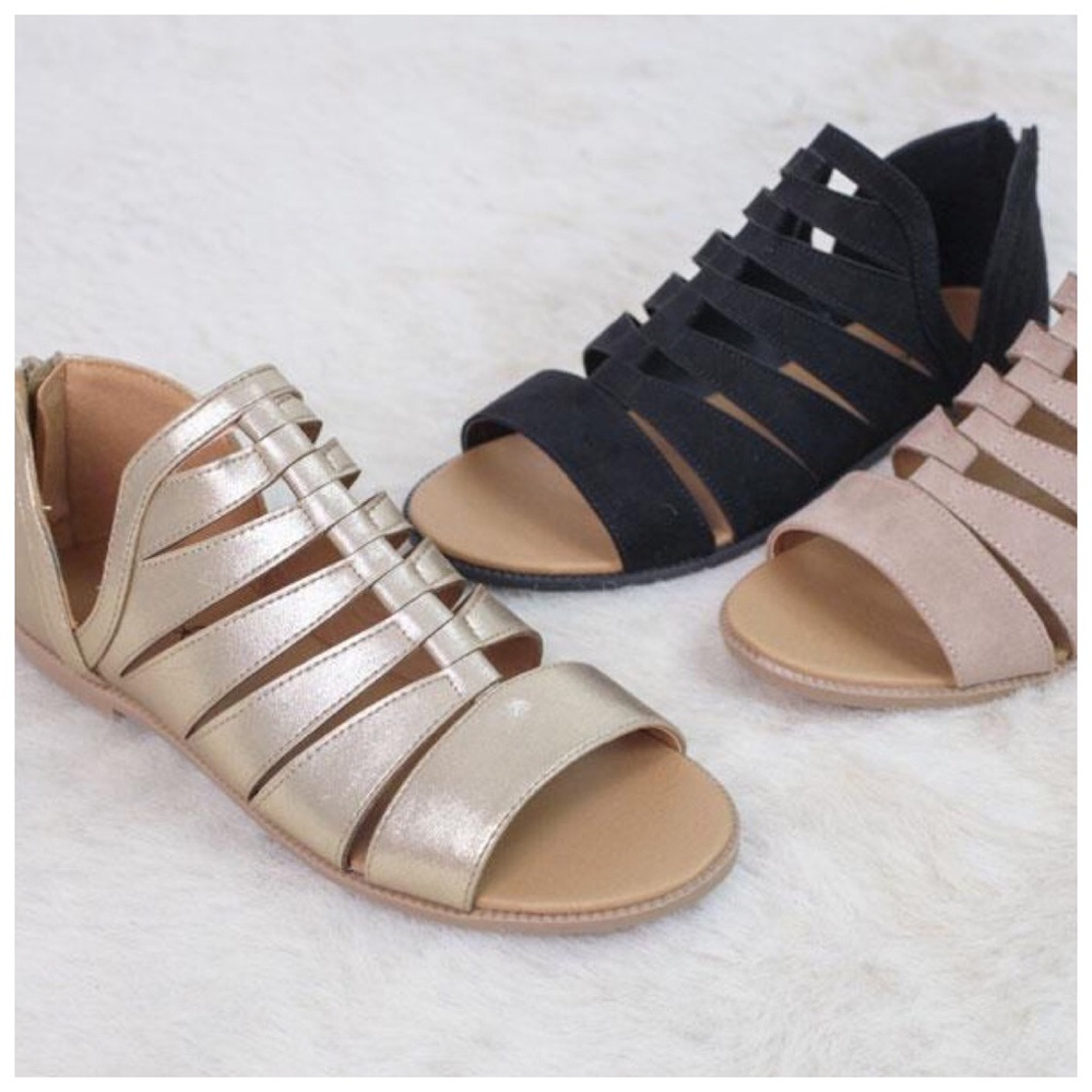 New distressed gold caged sandals - Picture 4 of 6